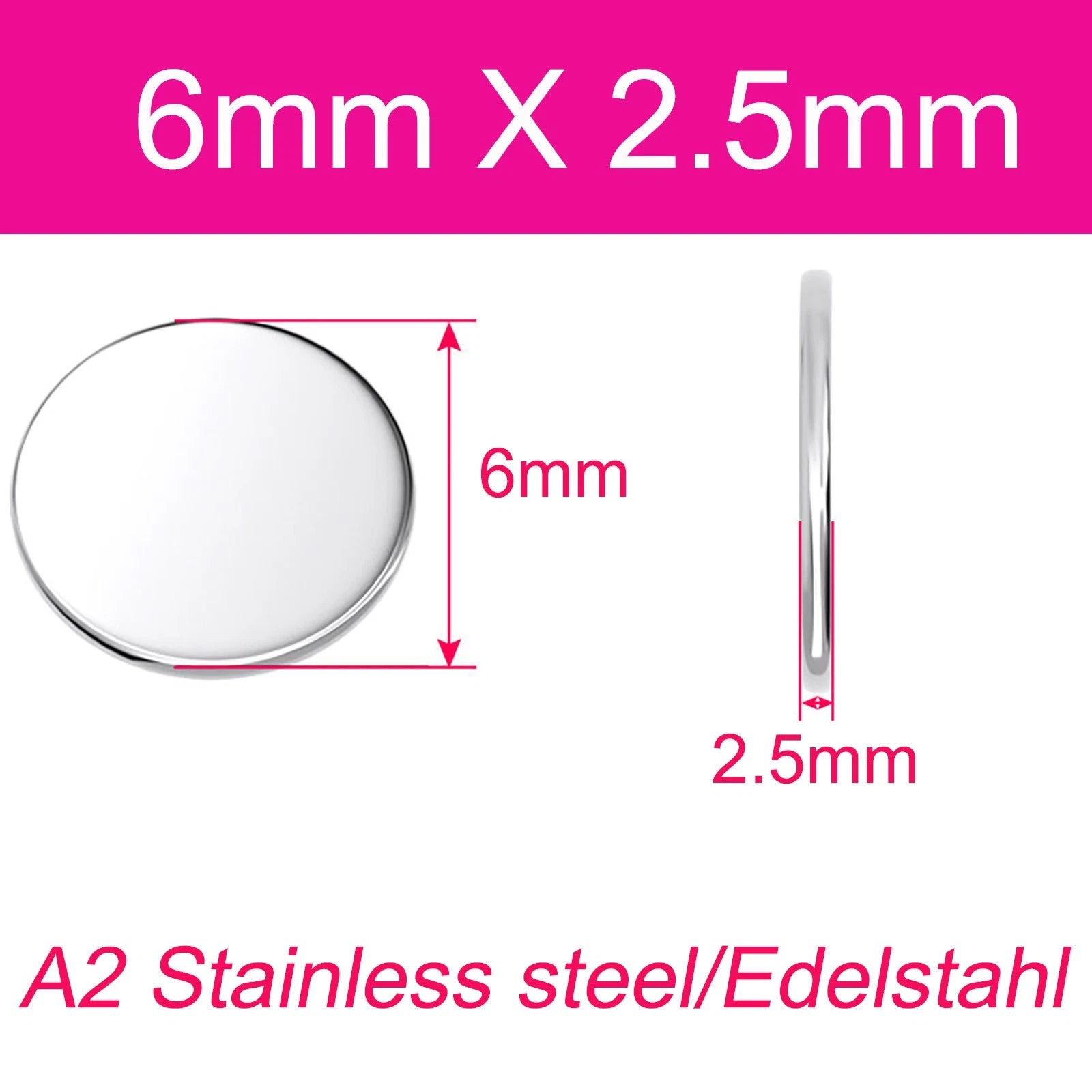 A2 304 Stainless Steel Round Plate Circular Sheet Disc Disk Thickness 1-4mm