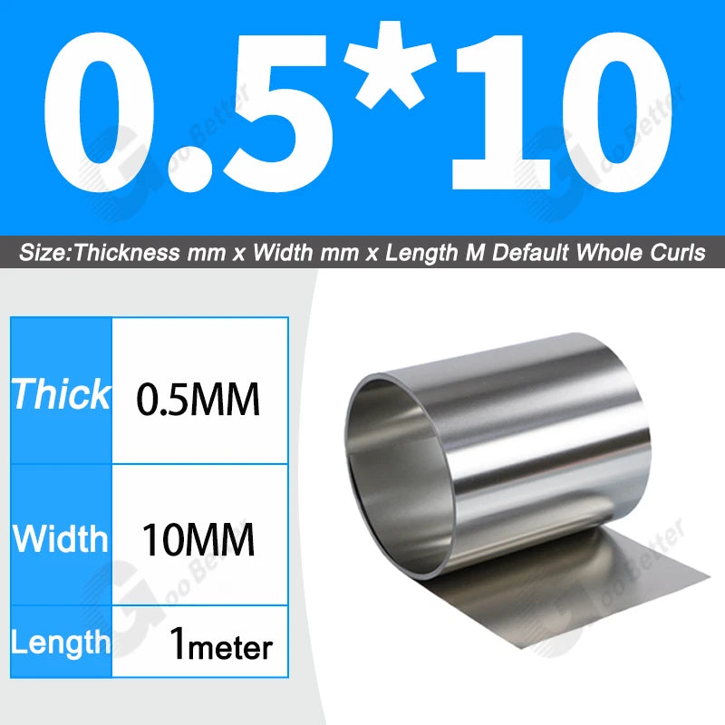 1 Meter 304 Stainless Steel Band SUS304 Sheet Foil Plate Strip Thick 0.01mm-1mm