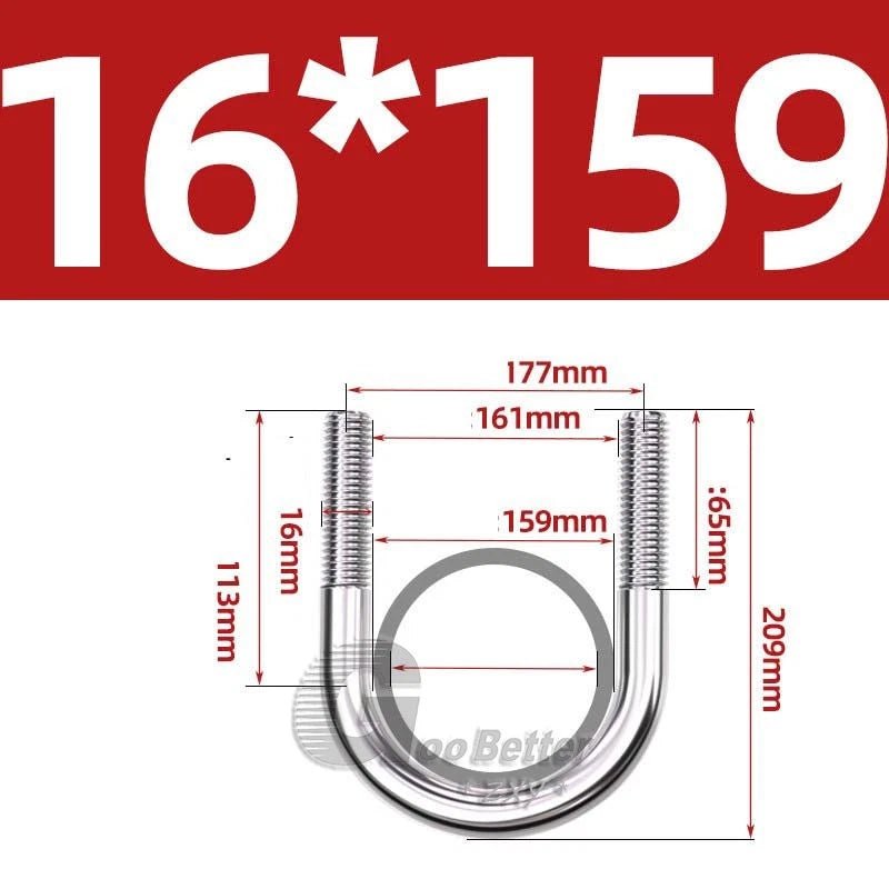 Square U - Bolts Stainless Steel — M6 to M24 | 304 A2 & 316 A4 Marine Grade - HomeDIYer