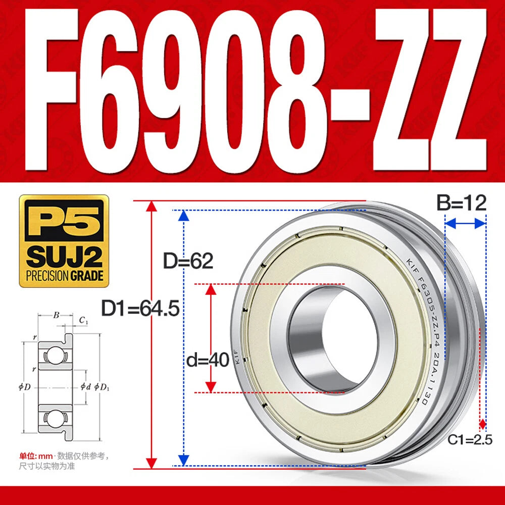Mini Metal Shielded Flanged Ball Bearings - Model Complete Inner Diameter 2-50mm