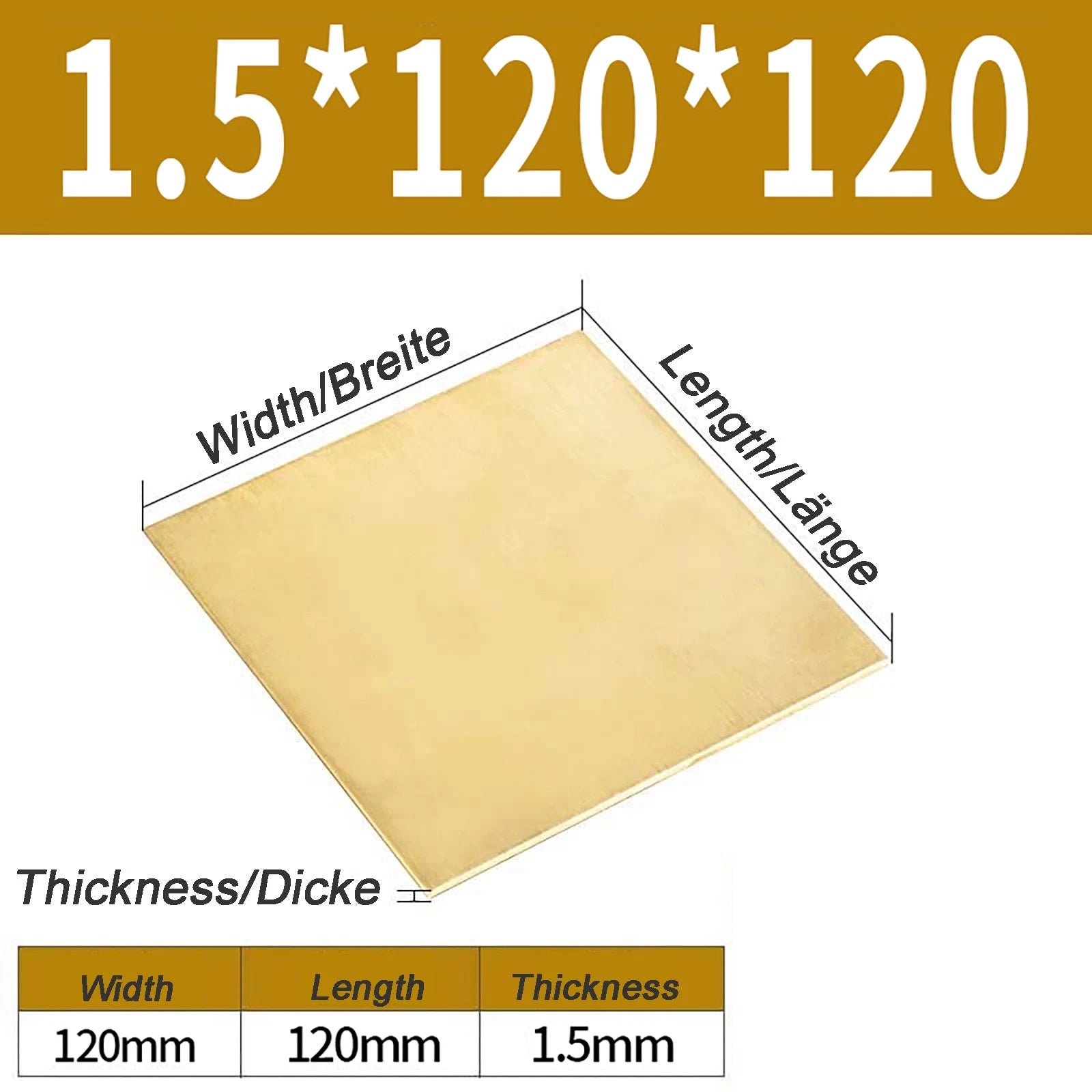 Natural Brass Sheet Metal guillotine cut - 0.3mm - 3.0mm - Multiple Sizes