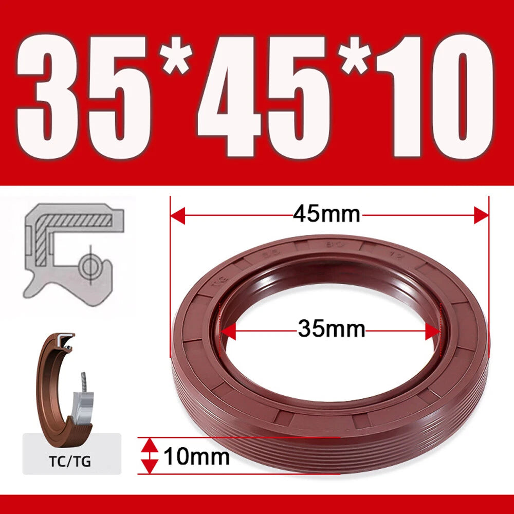 TC/TG Dual Lip FKM Oil Seal — Metric Rotary Shaft Sealing Ring, ID 25–50mm