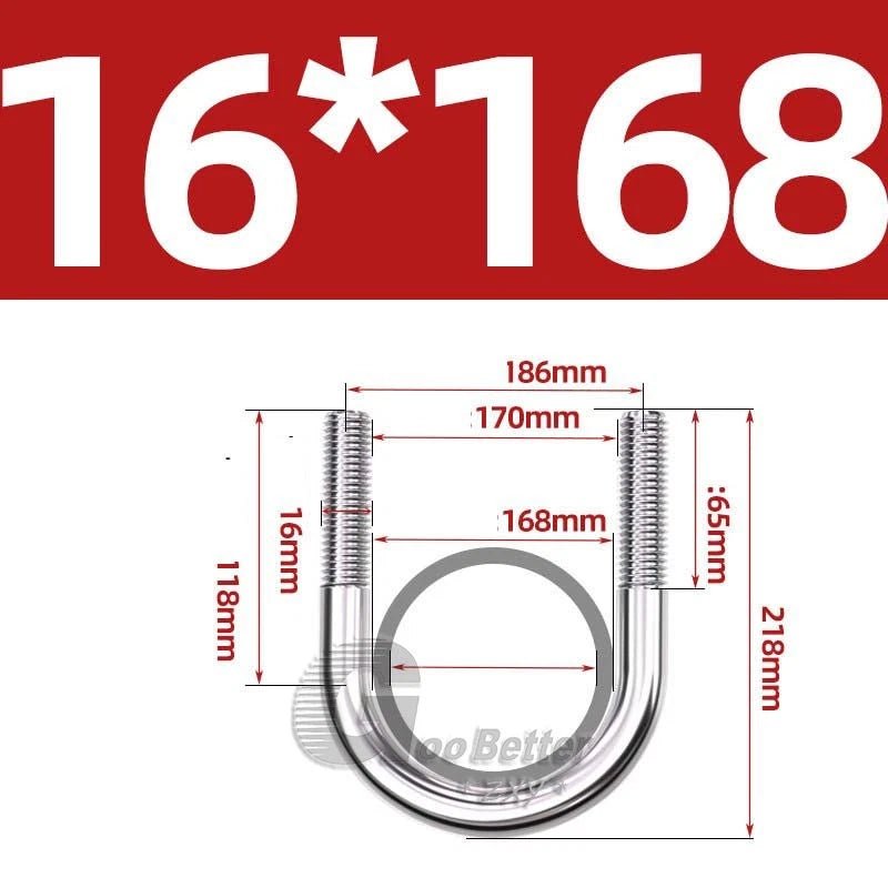 Square U - Bolts Stainless Steel — M6 to M24 | 304 A2 & 316 A4 Marine Grade - HomeDIYer