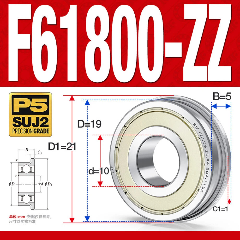 Mini Metal Shielded Flanged Ball Bearings - Model Complete Inner Diameter 2-50mm