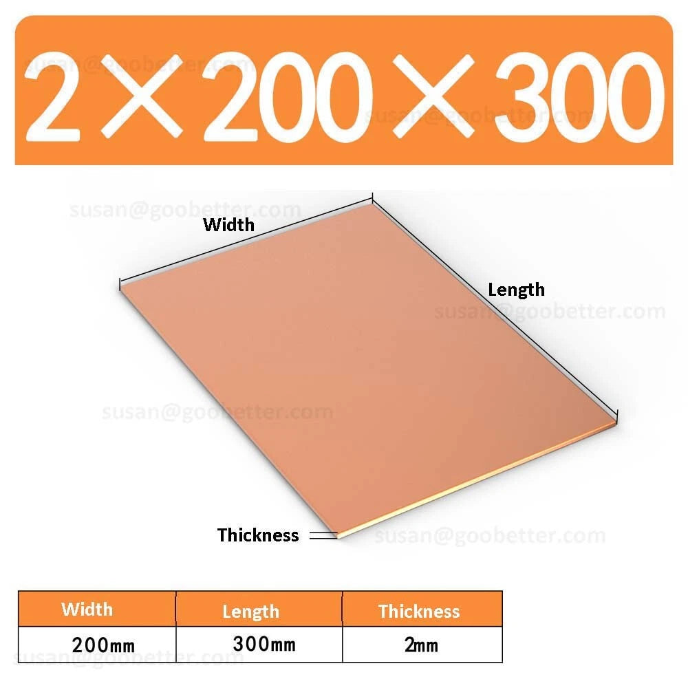 Natural Copper Sheet Metal guillotine cut - 0.3mm to 6.0mm - Multiple Sizes