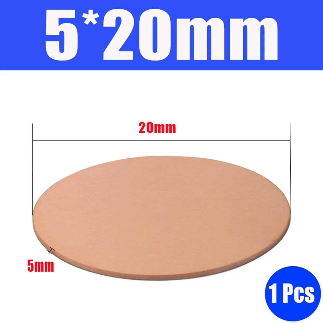 Thick 1.6-6mm Solid 99% Pure Copper Blanks Discs Ø 10-300mm Round Plate Metal