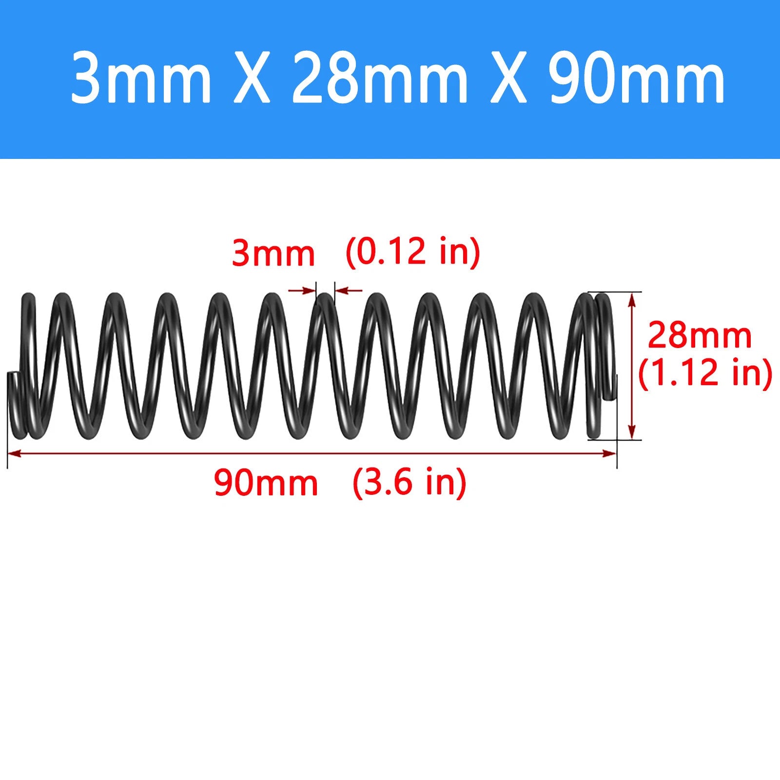 Springs Compression springs Extension spring Blank Wire diameter 3mm 6mm