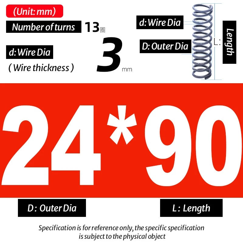 Compression Spring Pressure Big, Wire Dia 3.0mm Diameter 16-40mm Length 20-200mm