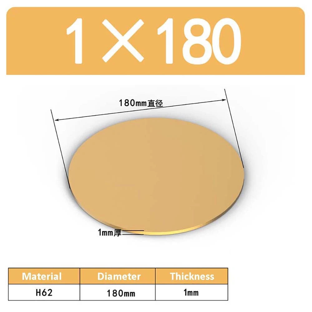 H62 Solids Brass Discs Blanks Metal Round Sheets OD 10mm-300mm Thick 0.3mm-4mm