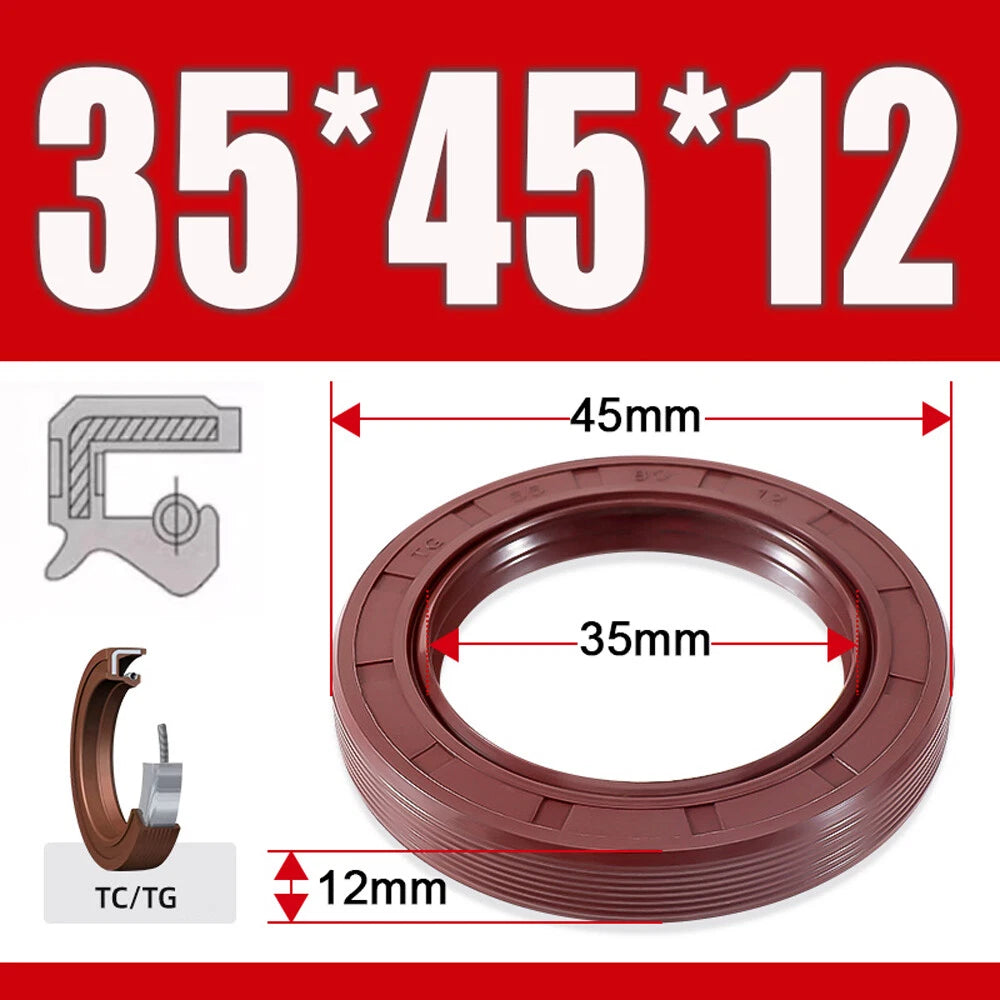 TC/TG Dual Lip FKM Oil Seal — Metric Rotary Shaft Sealing Ring, ID 25–50mm
