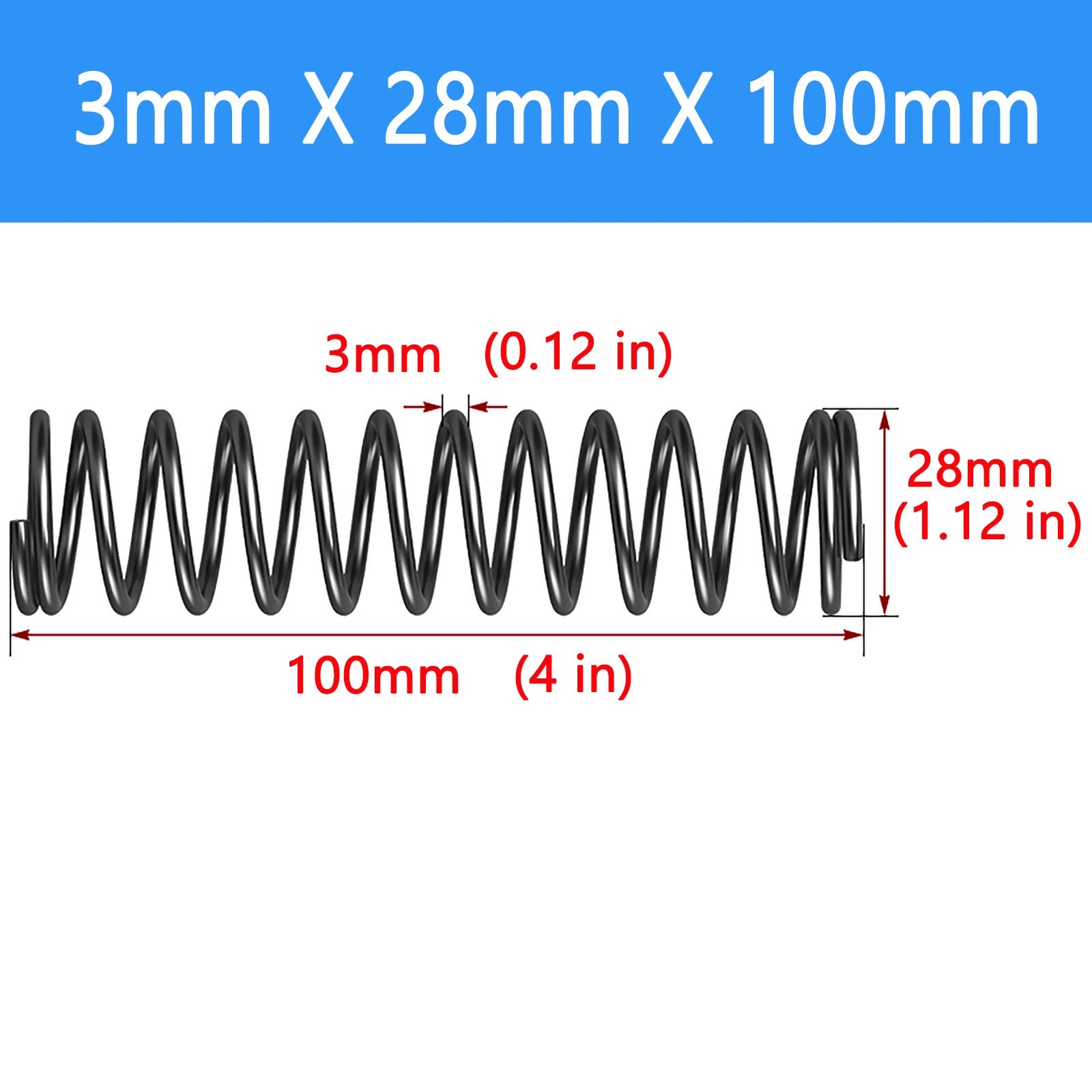 Springs Compression springs Extension spring Blank Wire diameter 3mm 6mm