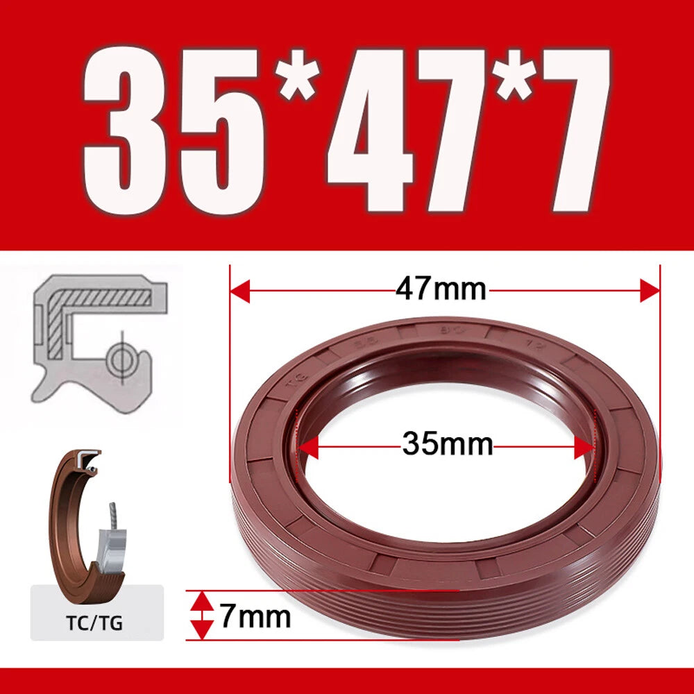 TC/TG Dual Lip FKM Oil Seal — Metric Rotary Shaft Sealing Ring, ID 25–50mm