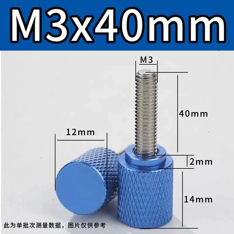 M3 Knurled Thumb Screws – Colored Anodized Aluminum, 6mm to 100mm, 10 Colors - HomeDIYer