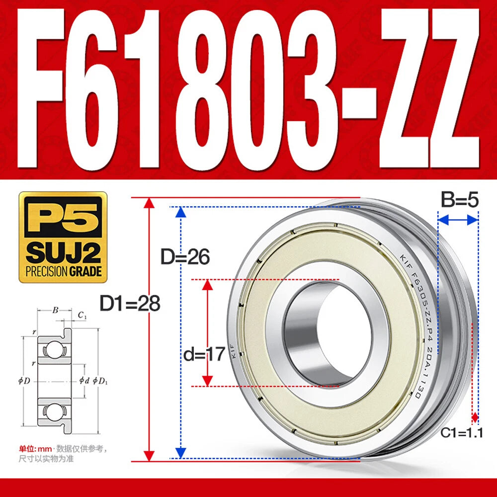 Mini Metal Shielded Flanged Ball Bearings - Model Complete Inner Diameter 2-50mm
