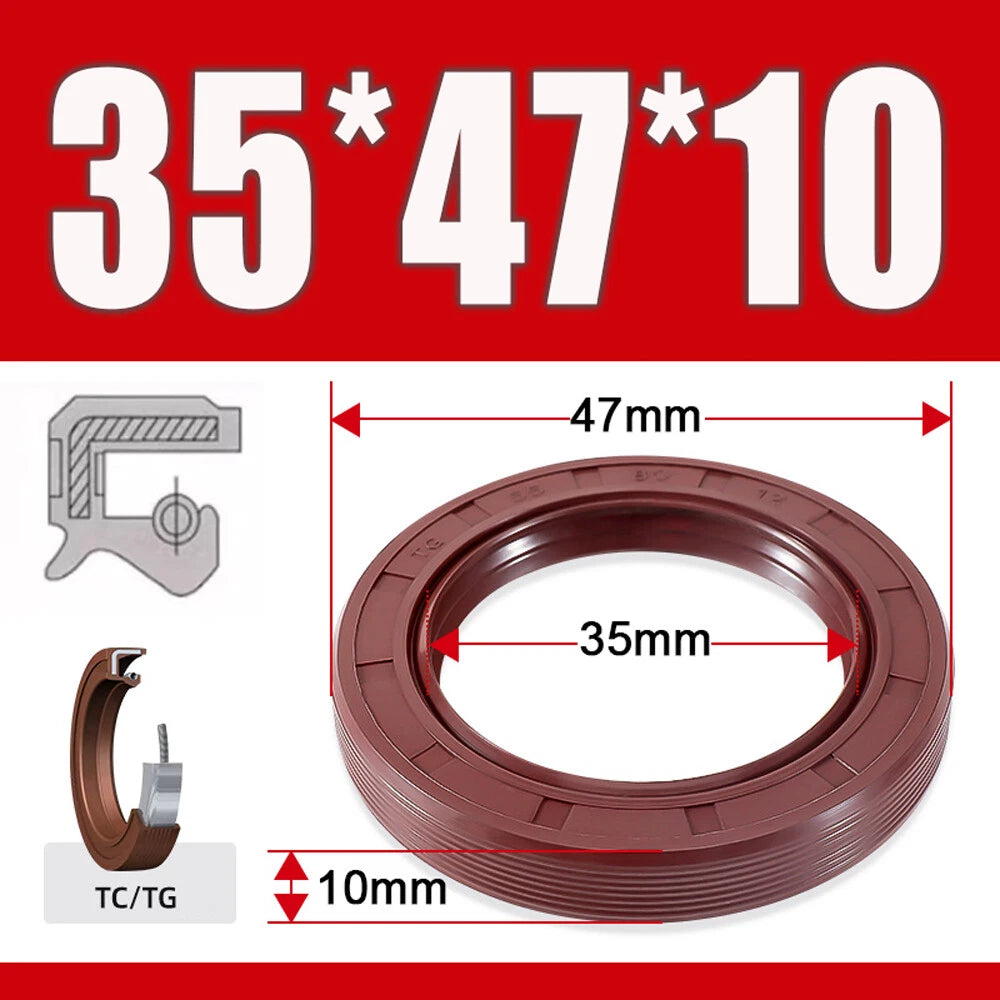 TC/TG Dual Lip FKM Oil Seal — Metric Rotary Shaft Sealing Ring, ID 25–50mm