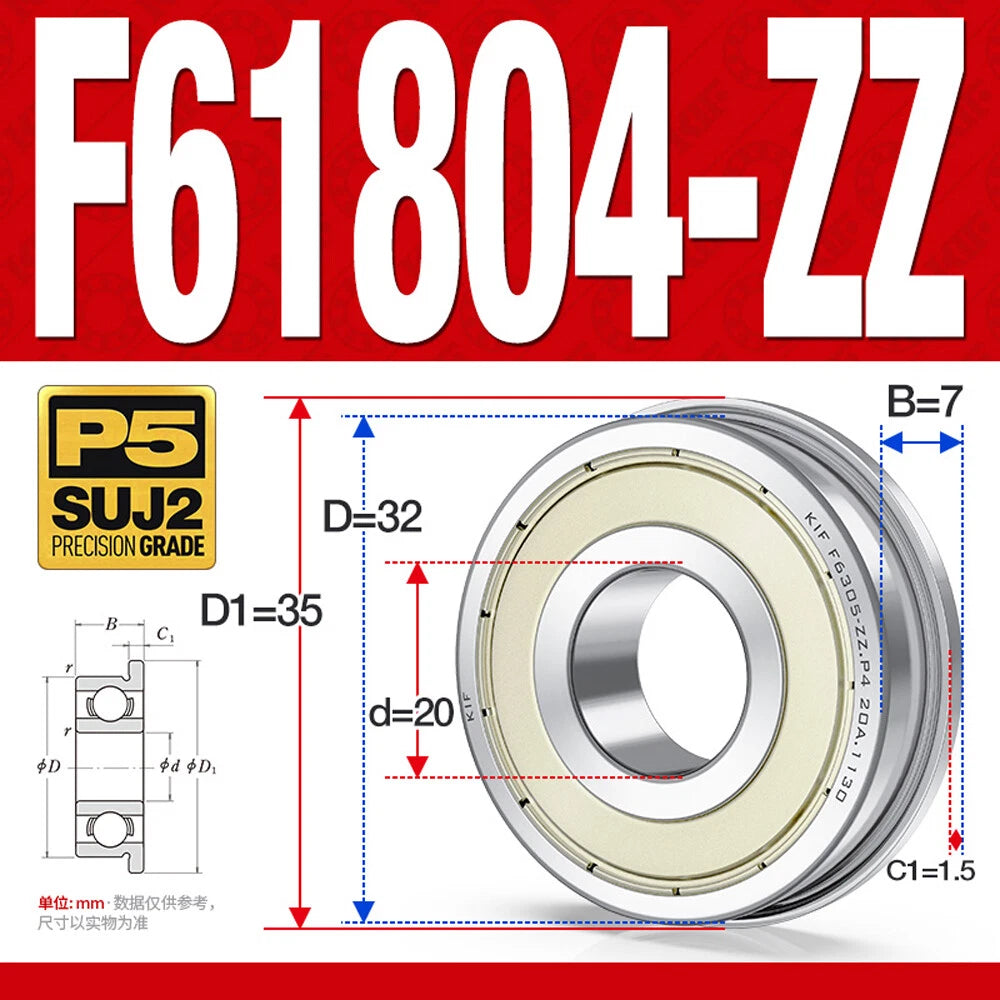 Mini Metal Shielded Flanged Ball Bearings - Model Complete Inner Diameter 2-50mm