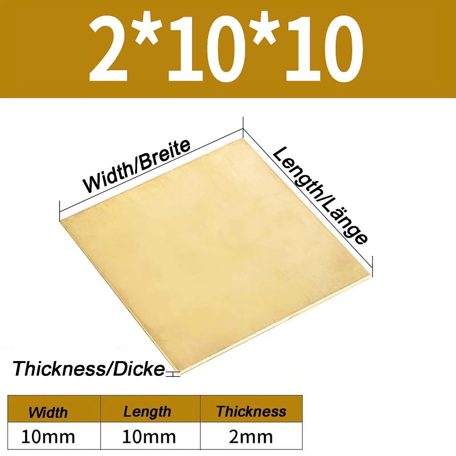 Natural Brass Sheet Metal guillotine cut - 0.3mm - 3.0mm - Multiple Sizes