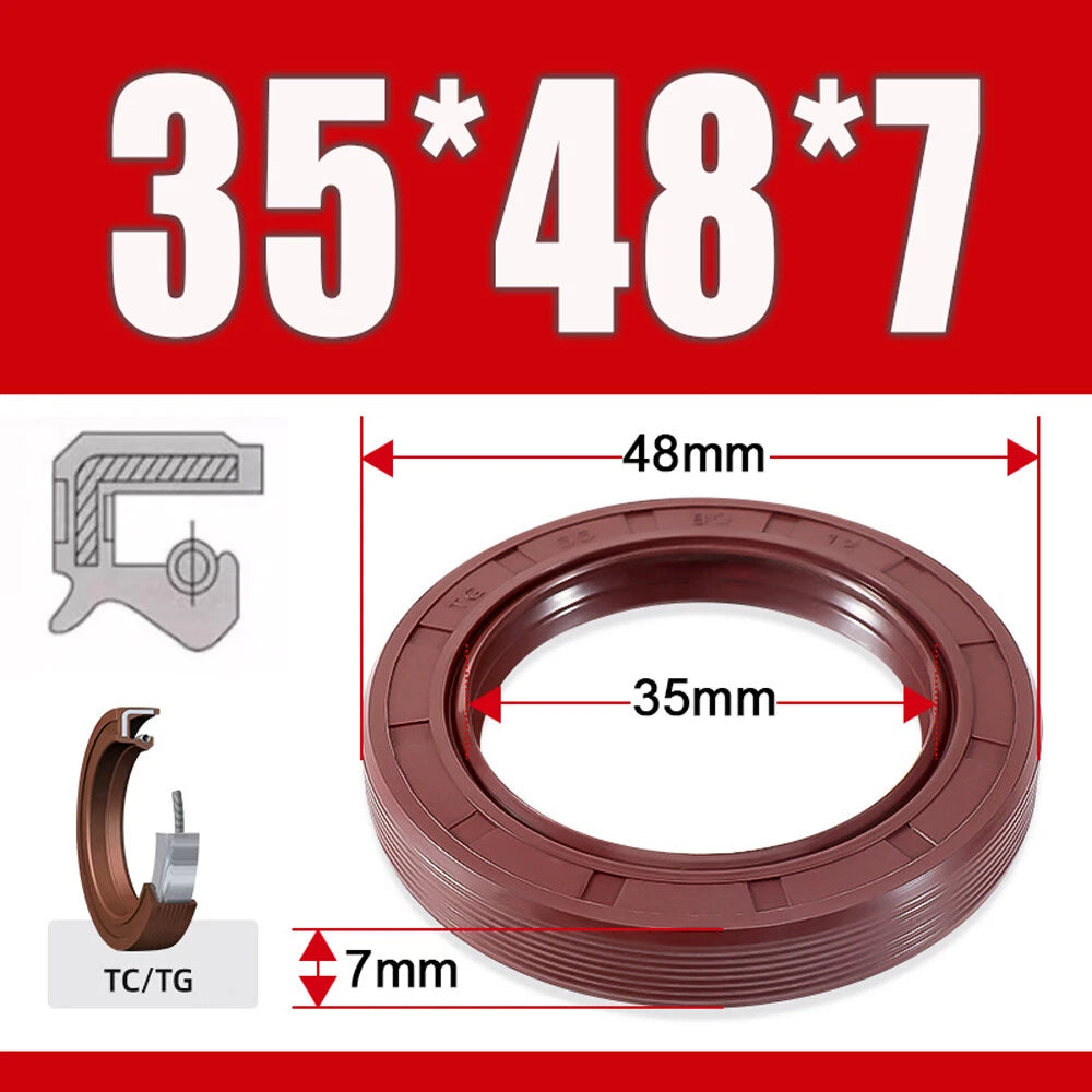 TC/TG Dual Lip FKM Oil Seal — Metric Rotary Shaft Sealing Ring, ID 25–50mm