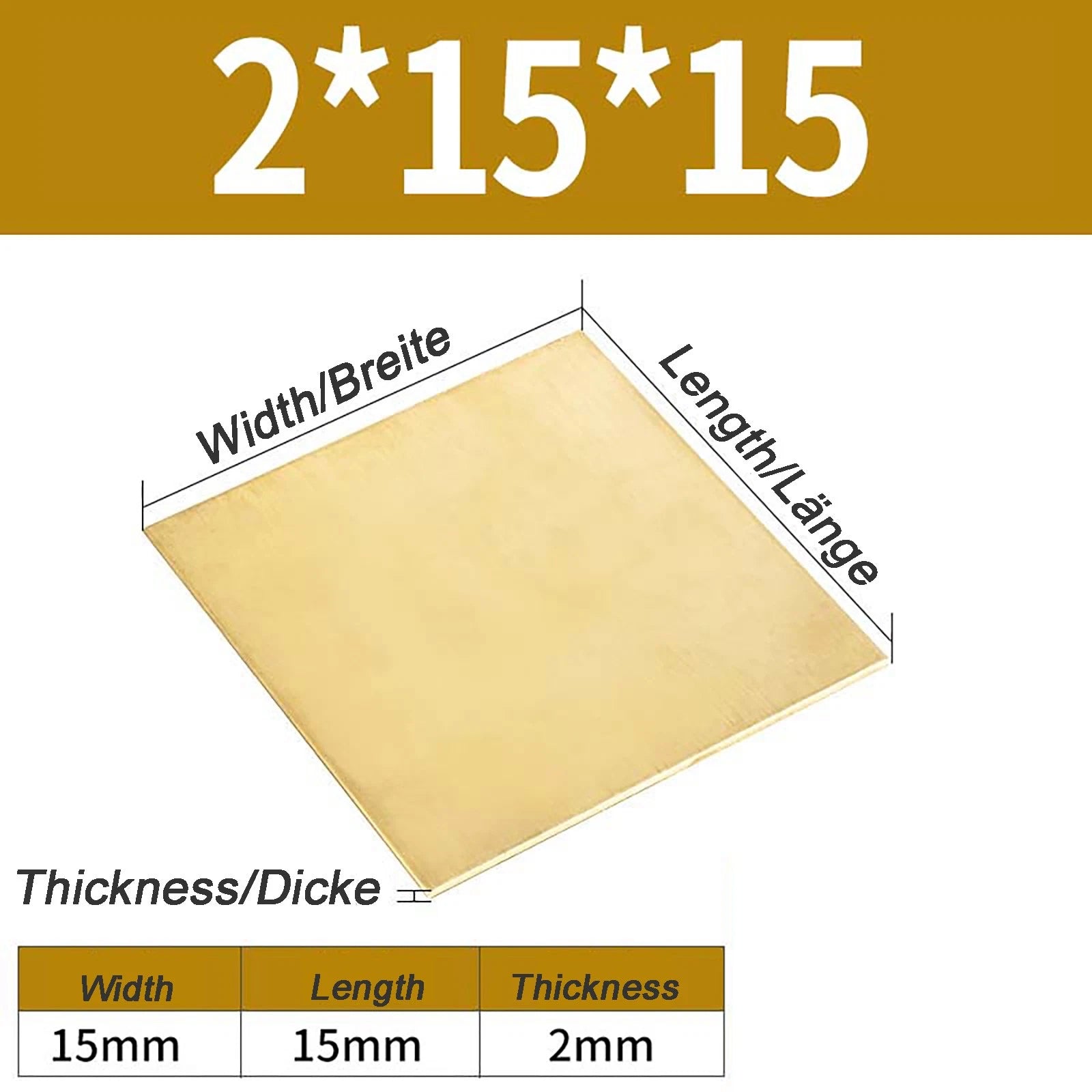 Natural Brass Sheet Metal guillotine cut - 0.3mm - 3.0mm - Multiple Sizes