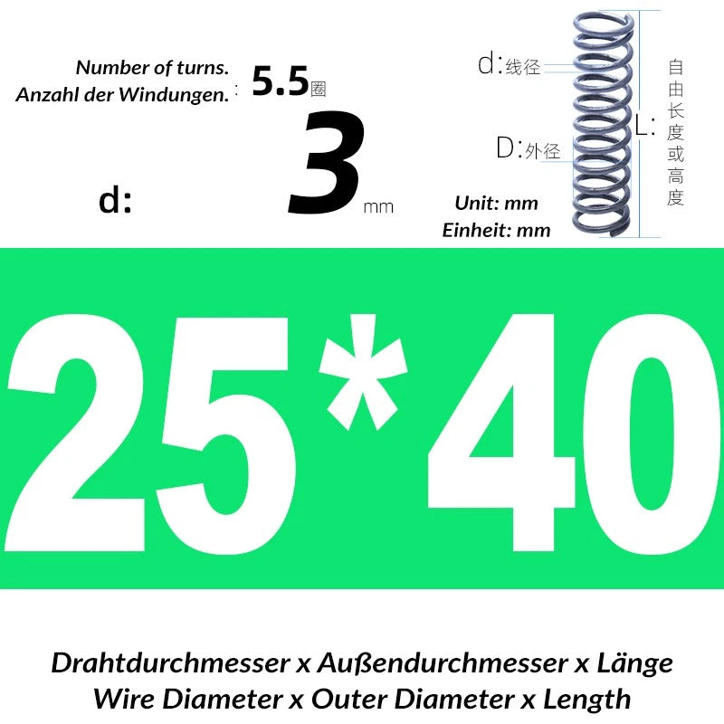 Wire Dia 0.3mm OD 16mm-40mm Small Springs Compression Spring Steel Coil Springs