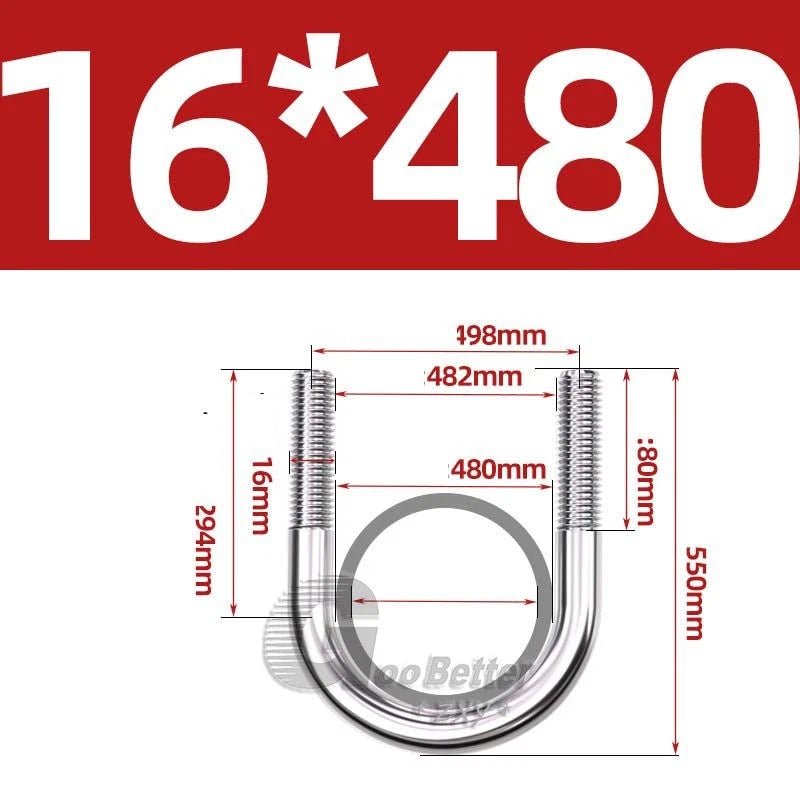 Square U - Bolts Stainless Steel — M6 to M24 | 304 A2 & 316 A4 Marine Grade - HomeDIYer