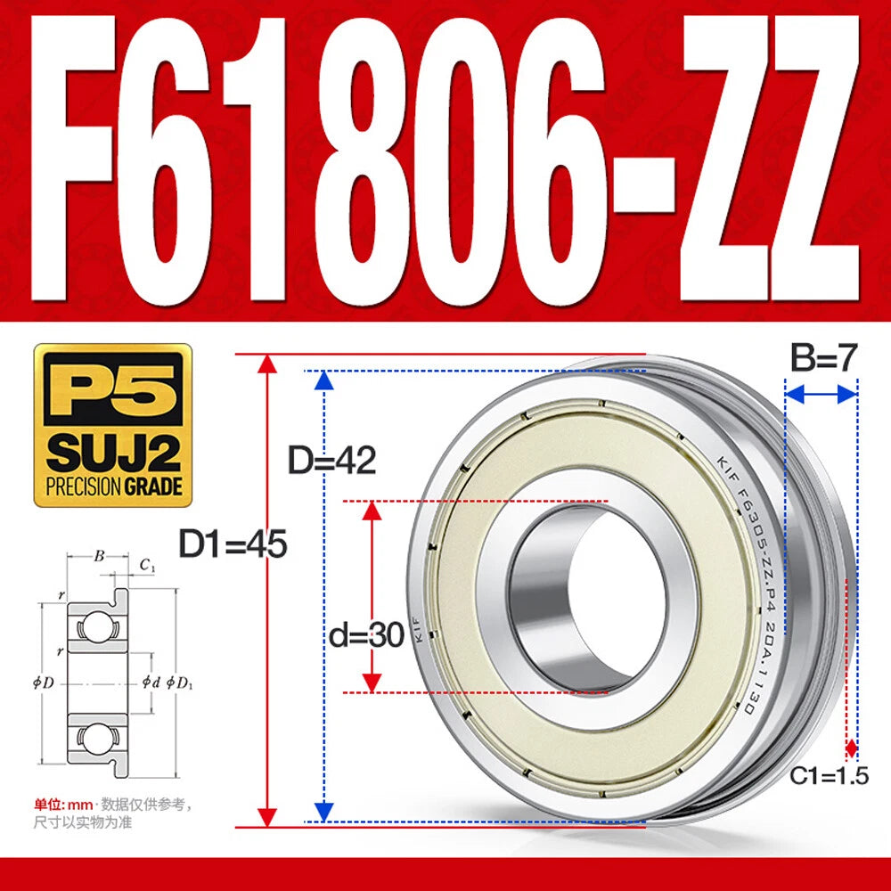 Mini Metal Shielded Flanged Ball Bearings - Model Complete Inner Diameter 2-50mm