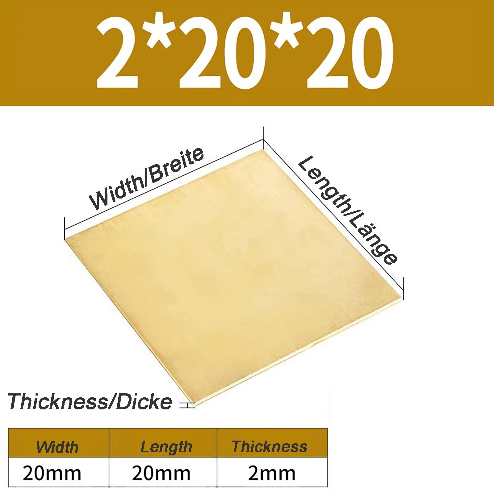 Natural Brass Sheet Metal guillotine cut - 0.3mm - 3.0mm - Multiple Sizes