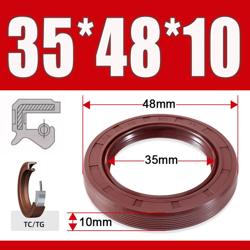 TC/TG Dual Lip FKM Oil Seal — Metric Rotary Shaft Sealing Ring, ID 25–50mm