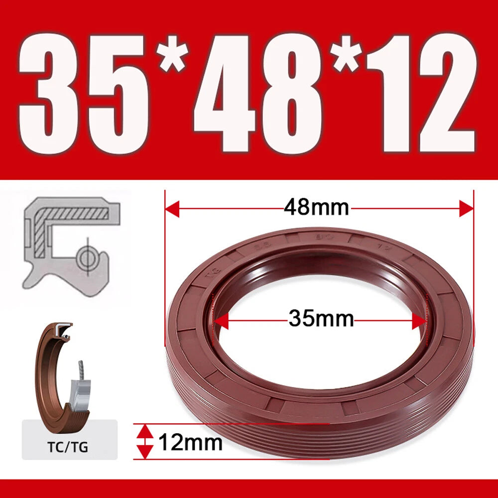 TC/TG Dual Lip FKM Oil Seal — Metric Rotary Shaft Sealing Ring, ID 25–50mm
