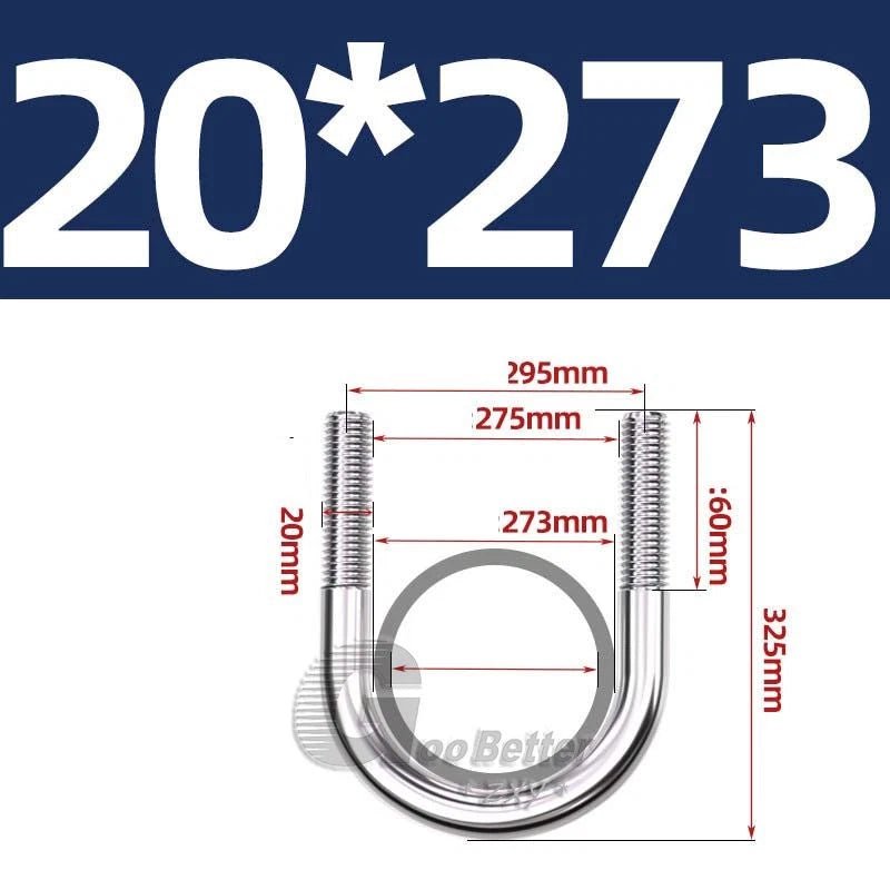 Square U - Bolts Stainless Steel — M6 to M24 | 304 A2 & 316 A4 Marine Grade - HomeDIYer