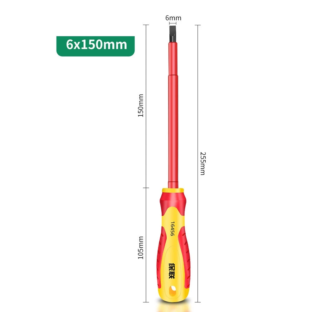 Insulated Magnetic Electricians Screwdriver Soft Grip Phillips Flat Slotted Set