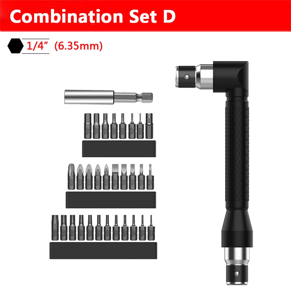 L-Shape Mini 1/4" inch Hex Socket Wrench 25mm Screwdriver Bits Wrench Mixed Set
