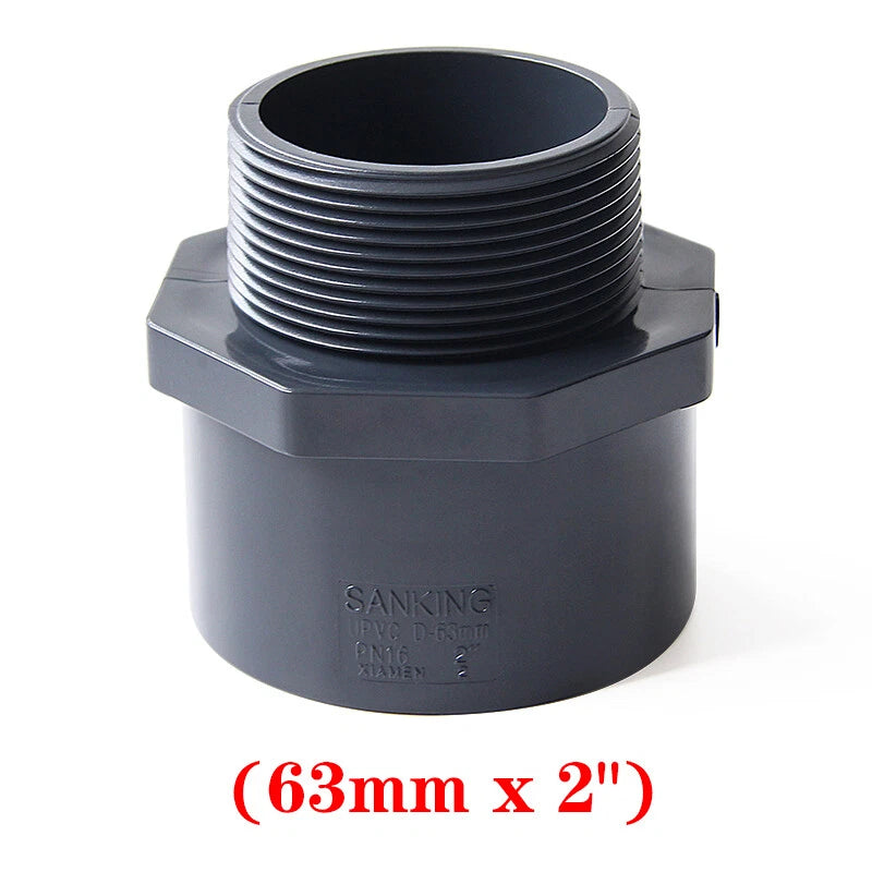 PVC Pipe Fitting transitional Socket Adhesive Fittings Dark 1 2", 3 4",1", 2" AG