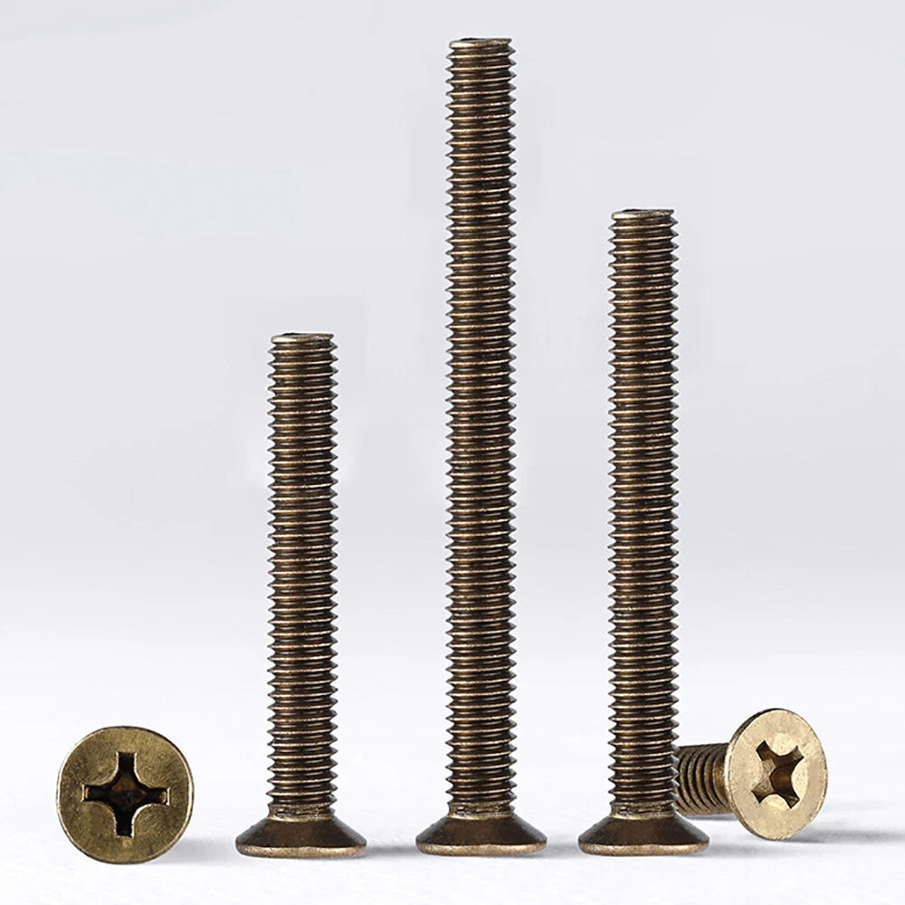 M3 Brass Phillips Countersunk Screws – Fully Threaded Flat Head, 5–25mm Lengths (Bulk Pack)