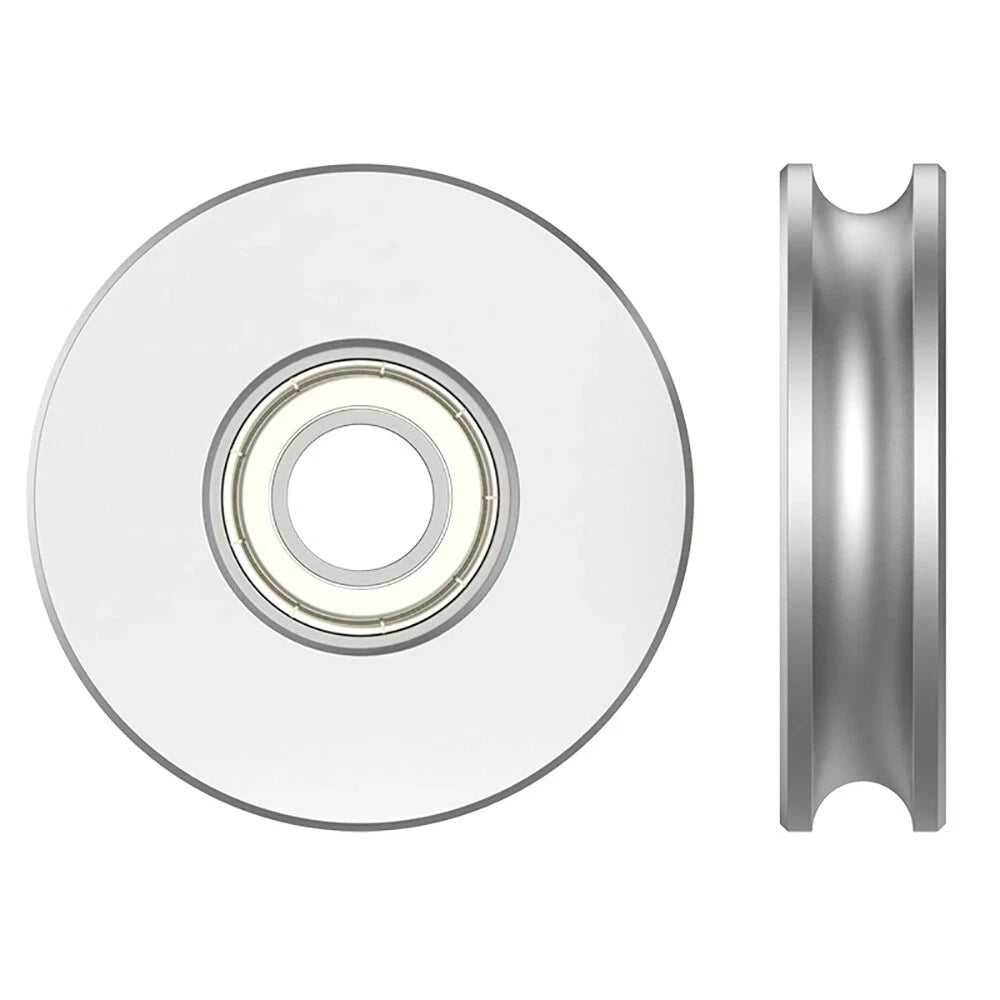 OD 30-80mm Aluminum U Groove Slide Gate, Pulley Wheels PU Round Belt 6/8mm Width