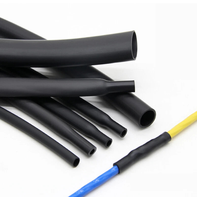 1.7:1 Silicone Heat Shrink Tubing — Black, φ0.8mm to φ40mm, 1–20m