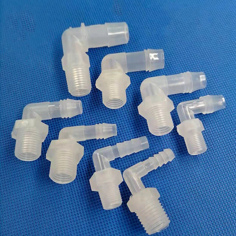 90 Degree Elbow Barbed Hose Fitting — Plastic Tube Connector 6.4–19.5mm
