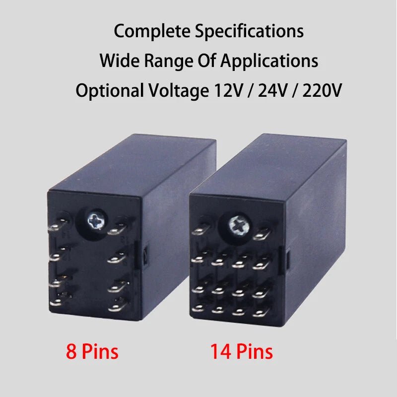 Power On Time Timer Delay Relay H3Y - 2/4/2H AC 12/24/220V DPDT 8Pin / 14Pin - HomeDIYer