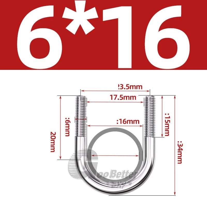 Square U - Bolts Stainless Steel — M6 to M24 | 304 A2 & 316 A4 Marine Grade - HomeDIYer
