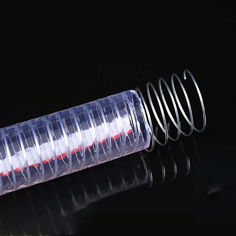 PVC Steel Wire Reinforced Clear Flexible Hose — Non-Toxic, Oil & Water Safe