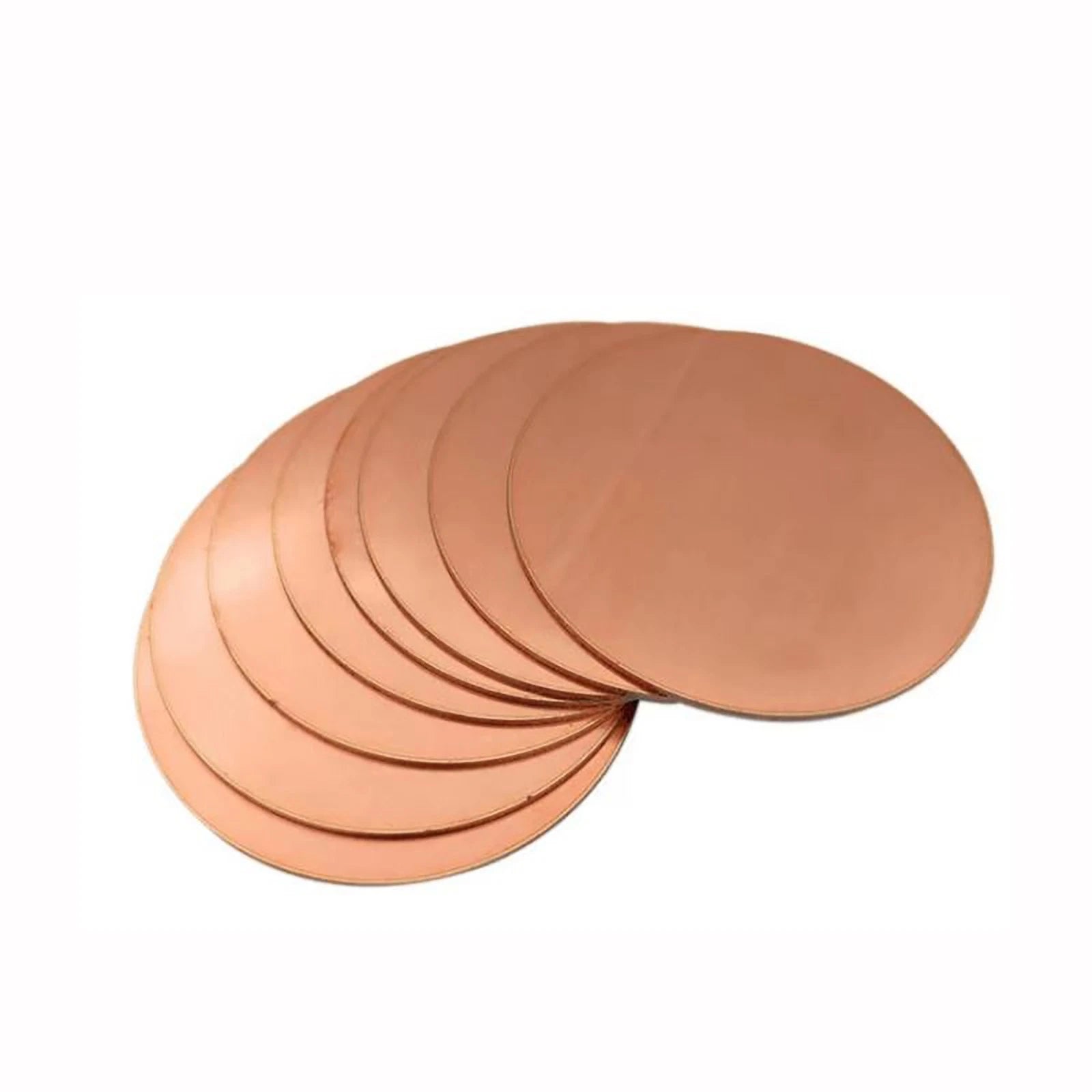 Solid Pure Copper Discs Blanks Round Plate Metal Sheet Thick 0.5~5.0mm Ø10~300mm