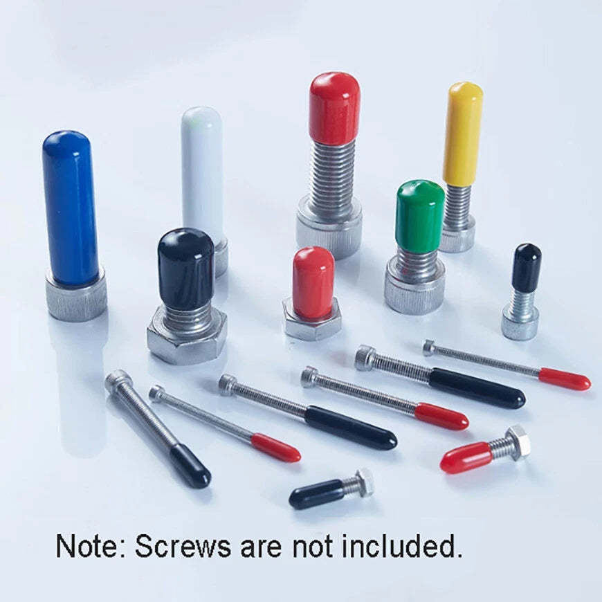 Vinyl Rubber Thread Cover Caps – Φ1.3mm to Φ24mm, 7 Colors, 10 Pcs