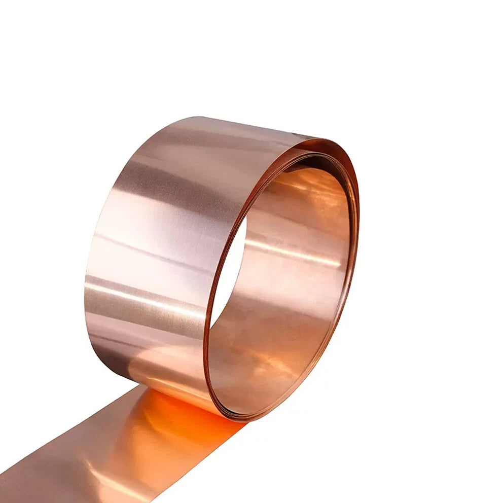 99.9% Pure Copper Cu Metal Sheet Roll Foil Plate 0.01-1mm Thick 50-400mm Width