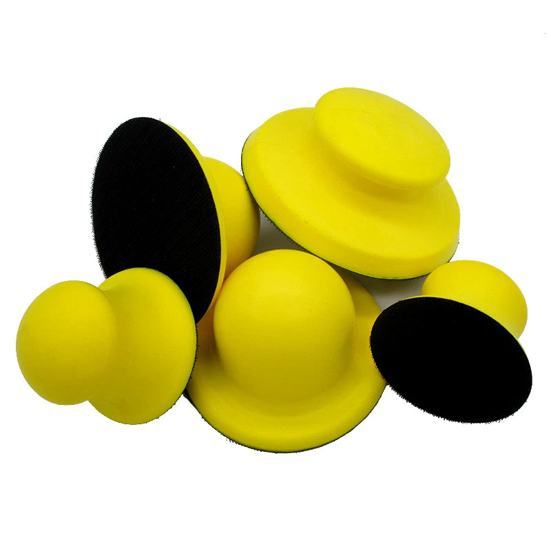 1" 1.2" 2" 3" 4" 5" Round Hand Sanding Blocks — PU Foam Hook & Loop Backing Pads for Sandpaper and Polishing