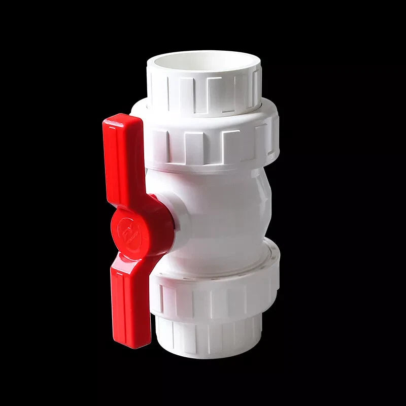 PVC Ball Valve Double Union Socket Solvent Weld 20mm to 110mm Plumbing Fittings