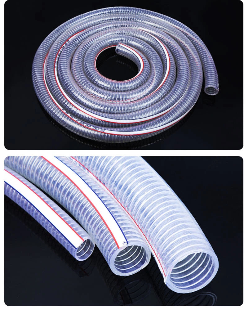 PVC Transparent Steel Wire Reinforced Pipe — ID 10–150mm / OD 15–165mm