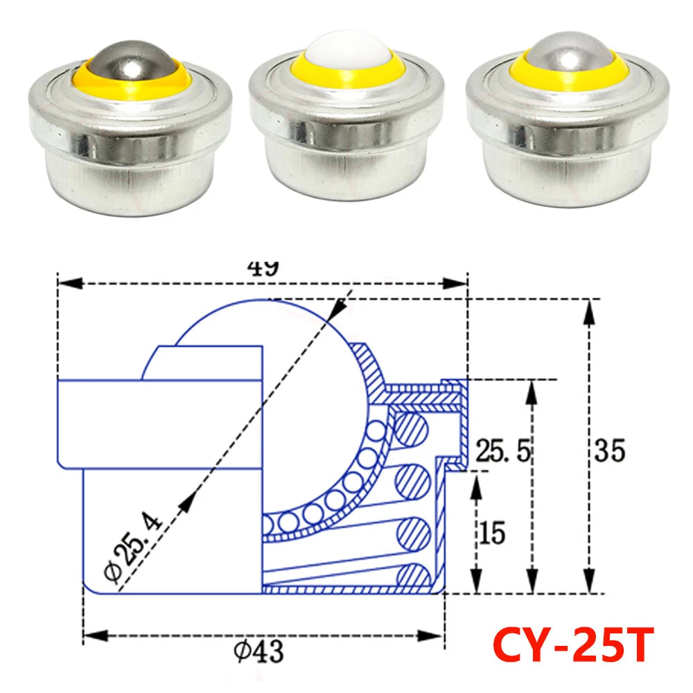 7-30Kg Ball Transfer Bearing Spring Shock Absorbers Unit Casters Conveyor Rolle