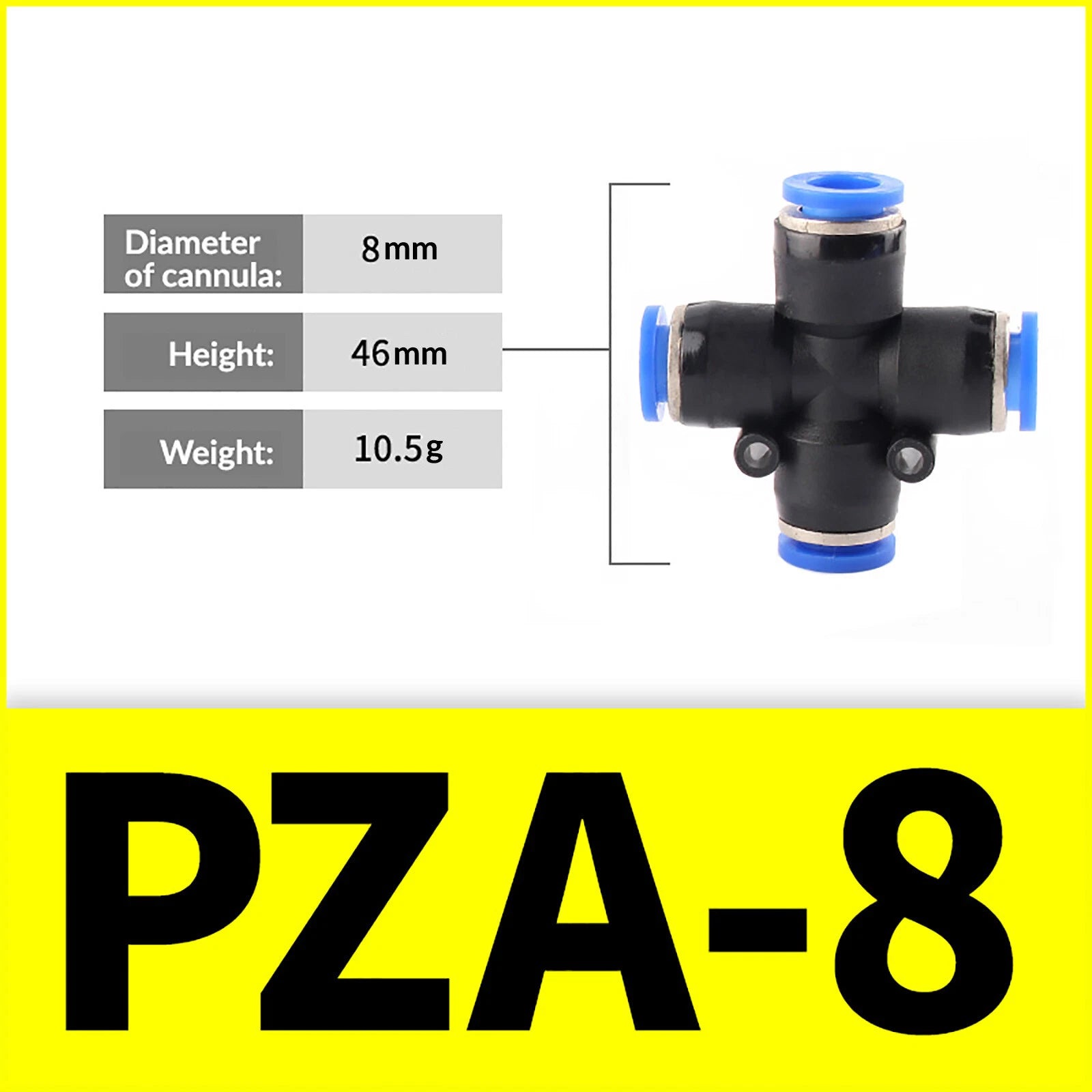 Nylon Pneumatic 4-Way Junction Push-Fit Connector | PZA Air Line Fitting
