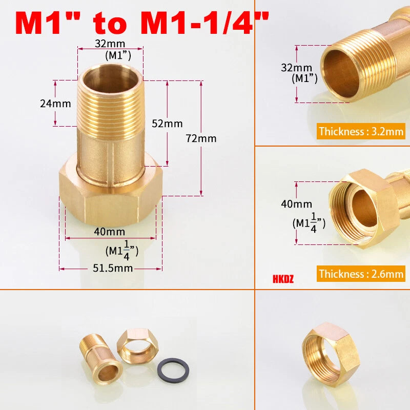 BSP Brass Pipe Fittings — Male to Female Thread Adapter for Water Meter & Pump