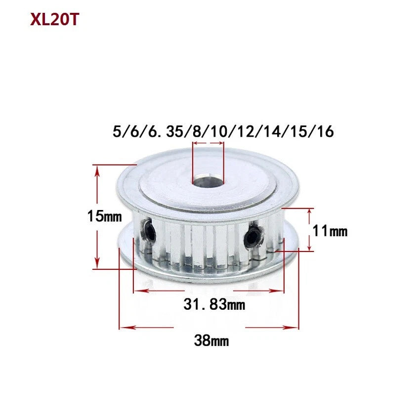 XL 10T-40T Timing Pulley Pitch 5.08mm Without Step Synchronous Wheel Width 11mm